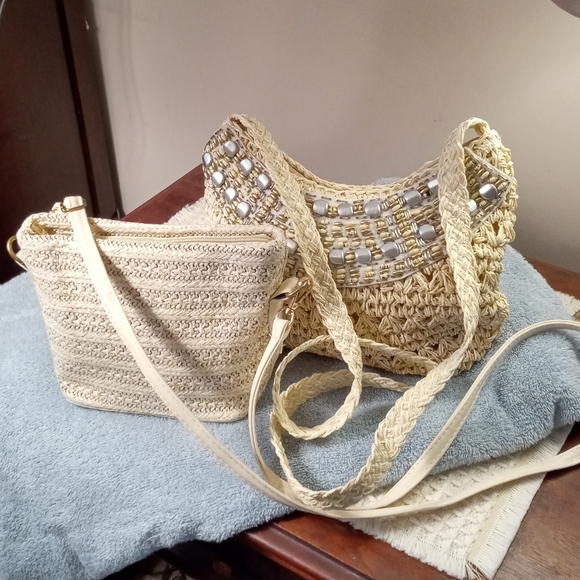 Boho Woven Straw Crossbody Bags, Lot Of TWO, NWOT - Picture 2 of 9